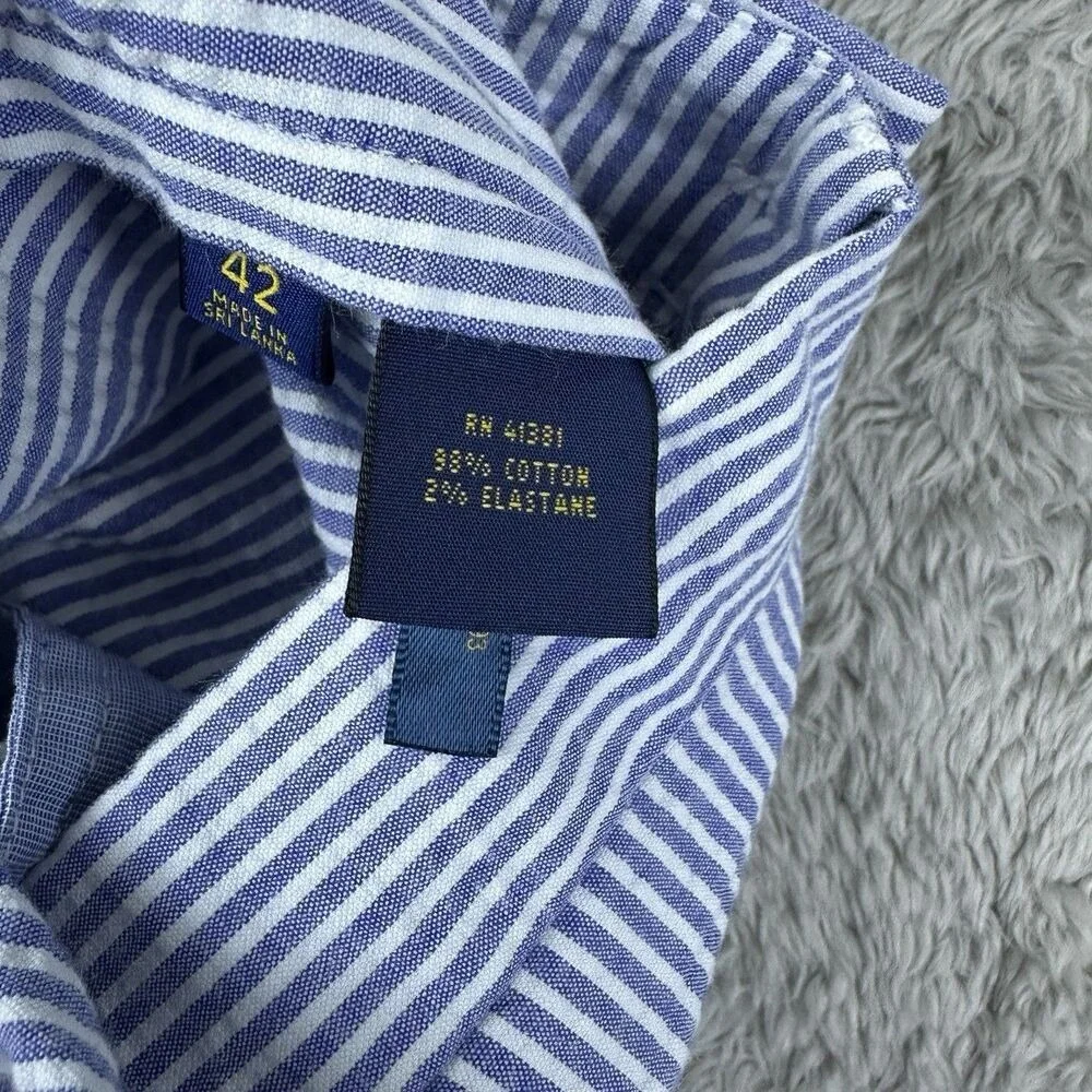 Polo Ralph Lauren Men's Shorts 42 Preppy Seersucker Stripe Stretch‎ Classic Fit